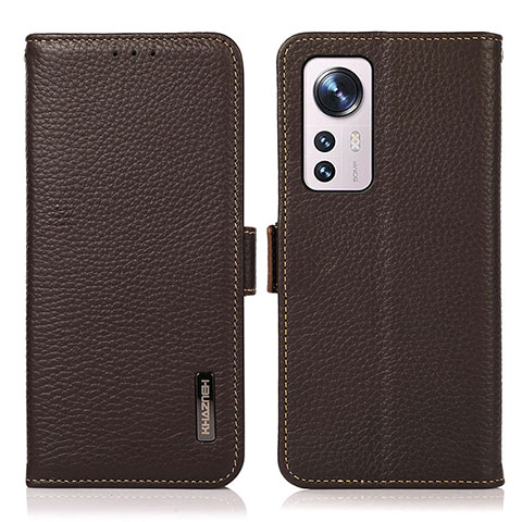 Coque Portefeuille Livre Cuir Etui Clapet B03H pour Xiaomi Mi 12 Lite 5G Marron