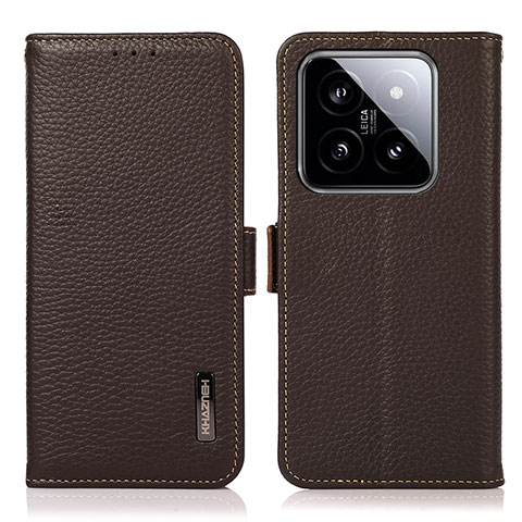 Coque Portefeuille Livre Cuir Etui Clapet B03H pour Xiaomi Mi 14 5G Marron