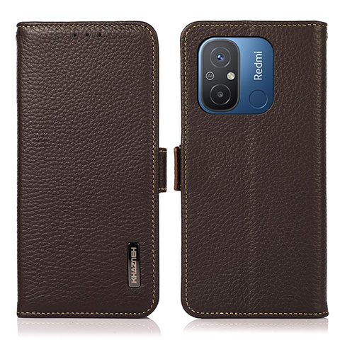 Coque Portefeuille Livre Cuir Etui Clapet B03H pour Xiaomi Poco C55 Marron