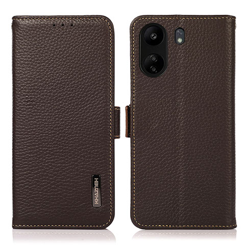 Coque Portefeuille Livre Cuir Etui Clapet B03H pour Xiaomi Poco C65 Marron