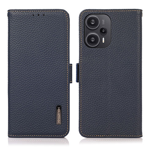 Coque Portefeuille Livre Cuir Etui Clapet B03H pour Xiaomi Poco F5 5G Bleu