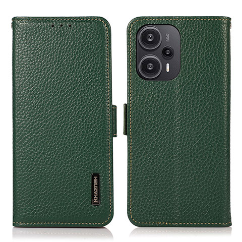 Coque Portefeuille Livre Cuir Etui Clapet B03H pour Xiaomi Poco F5 5G Vert