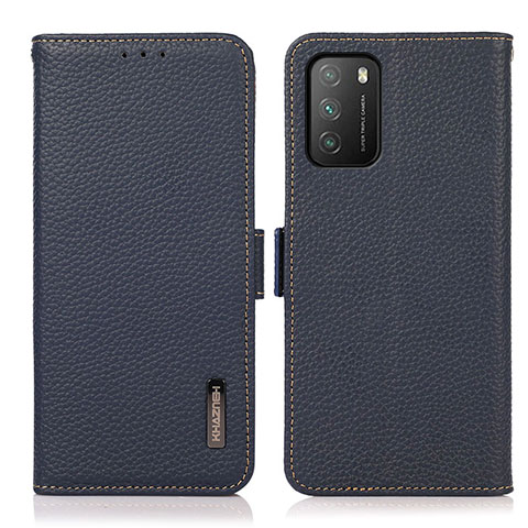 Coque Portefeuille Livre Cuir Etui Clapet B03H pour Xiaomi Poco M3 Bleu