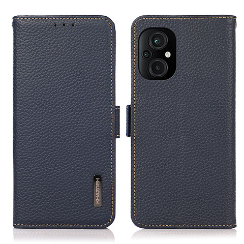 Coque Portefeuille Livre Cuir Etui Clapet B03H pour Xiaomi Poco M5 4G Bleu