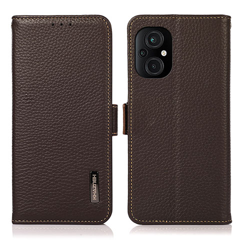 Coque Portefeuille Livre Cuir Etui Clapet B03H pour Xiaomi Poco M5 4G Marron