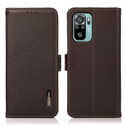 Coque Portefeuille Livre Cuir Etui Clapet B03H pour Xiaomi Poco M5S Marron