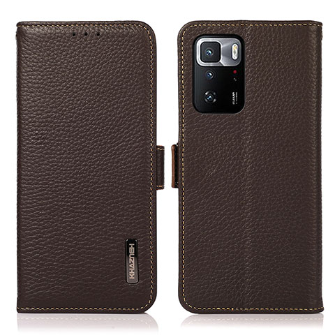 Coque Portefeuille Livre Cuir Etui Clapet B03H pour Xiaomi Poco X3 GT 5G Marron