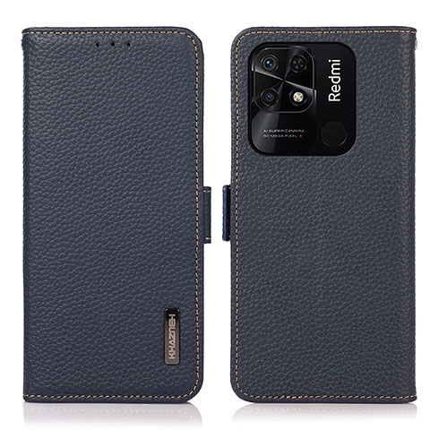 Coque Portefeuille Livre Cuir Etui Clapet B03H pour Xiaomi Redmi 10 Power Bleu