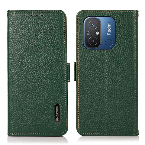 Coque Portefeuille Livre Cuir Etui Clapet B03H pour Xiaomi Redmi 12C 4G Vert