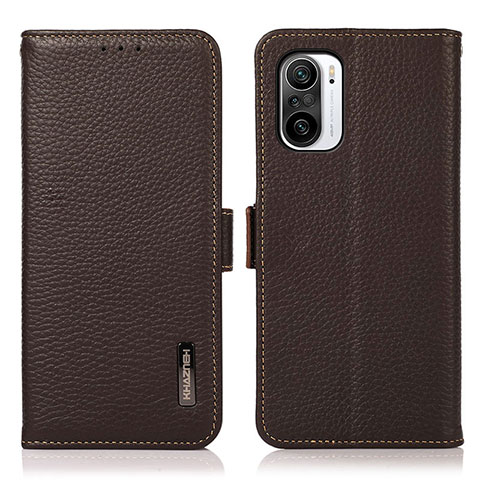 Coque Portefeuille Livre Cuir Etui Clapet B03H pour Xiaomi Redmi K40 Pro 5G Marron