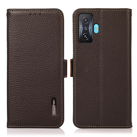 Coque Portefeuille Livre Cuir Etui Clapet B03H pour Xiaomi Redmi K50 Gaming AMG F1 5G Marron