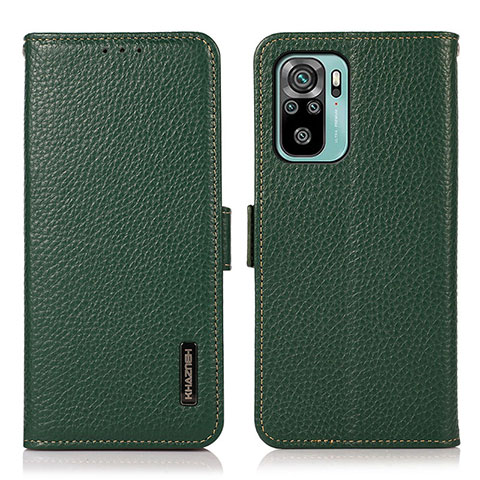 Coque Portefeuille Livre Cuir Etui Clapet B03H pour Xiaomi Redmi Note 10 4G Vert