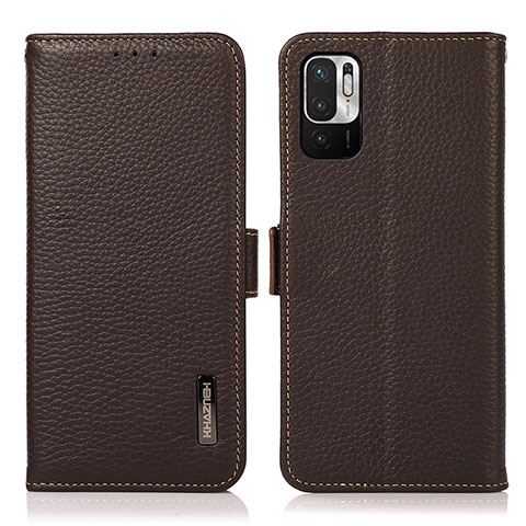 Coque Portefeuille Livre Cuir Etui Clapet B03H pour Xiaomi Redmi Note 10 JE 5G Marron