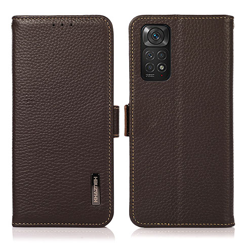 Coque Portefeuille Livre Cuir Etui Clapet B03H pour Xiaomi Redmi Note 11 4G (2022) Marron