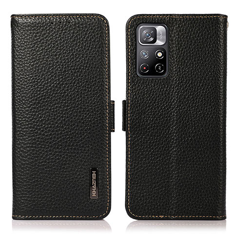 Coque Portefeuille Livre Cuir Etui Clapet B03H pour Xiaomi Redmi Note 11 5G Noir