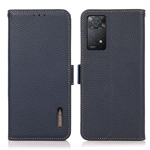 Coque Portefeuille Livre Cuir Etui Clapet B03H pour Xiaomi Redmi Note 11 Pro 4G Bleu