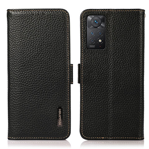 Coque Portefeuille Livre Cuir Etui Clapet B03H pour Xiaomi Redmi Note 11 Pro 4G Noir