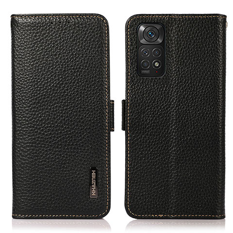 Coque Portefeuille Livre Cuir Etui Clapet B03H pour Xiaomi Redmi Note 11S 4G Noir