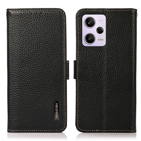 Coque Portefeuille Livre Cuir Etui Clapet B03H pour Xiaomi Redmi Note 12 Pro 5G Noir