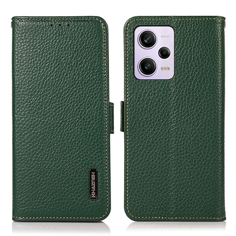 Coque Portefeuille Livre Cuir Etui Clapet B03H pour Xiaomi Redmi Note 12 Pro 5G Vert