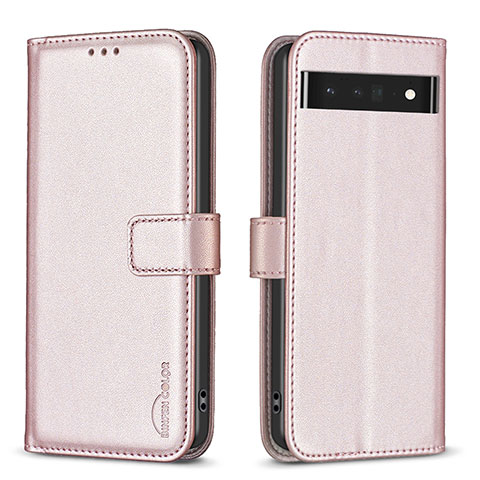 Coque Portefeuille Livre Cuir Etui Clapet B04F pour Google Pixel 7 Pro 5G Or Rose