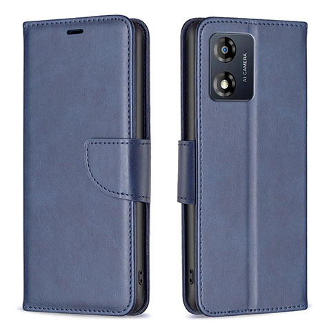 Coque Portefeuille Livre Cuir Etui Clapet B04F pour Motorola Moto E13 Bleu