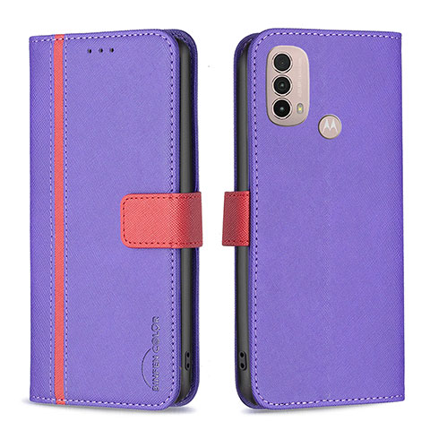 Coque Portefeuille Livre Cuir Etui Clapet B04F pour Motorola Moto E20 Violet