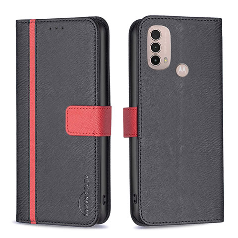 Coque Portefeuille Livre Cuir Etui Clapet B04F pour Motorola Moto E30 Noir