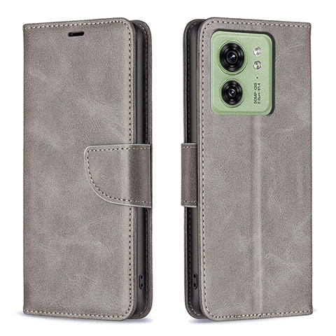 Coque Portefeuille Livre Cuir Etui Clapet B04F pour Motorola Moto Edge (2023) 5G Gris