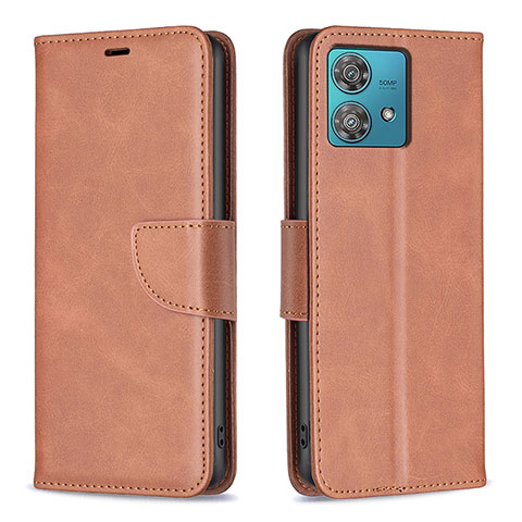 Coque Portefeuille Livre Cuir Etui Clapet B04F pour Motorola Moto Edge 40 Neo 5G Marron