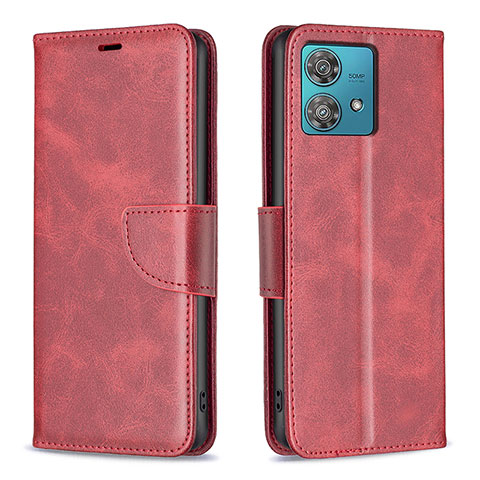 Coque Portefeuille Livre Cuir Etui Clapet B04F pour Motorola Moto Edge 40 Neo 5G Rouge