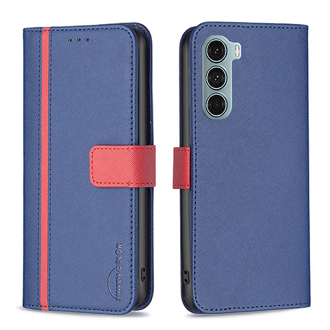 Coque Portefeuille Livre Cuir Etui Clapet B04F pour Motorola Moto Edge S30 5G Bleu