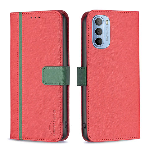 Coque Portefeuille Livre Cuir Etui Clapet B04F pour Motorola Moto G31 Rouge