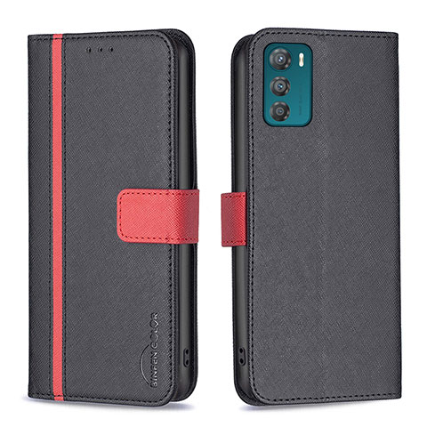 Coque Portefeuille Livre Cuir Etui Clapet B04F pour Motorola Moto G42 Noir