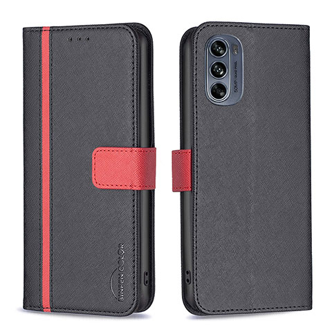 Coque Portefeuille Livre Cuir Etui Clapet B04F pour Motorola Moto G62 5G Noir