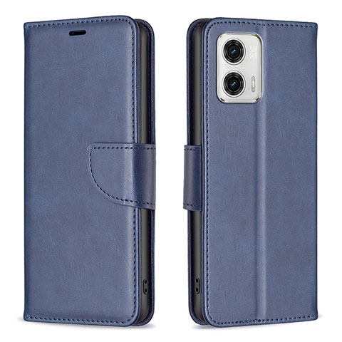 Coque Portefeuille Livre Cuir Etui Clapet B04F pour Motorola Moto G73 5G Bleu