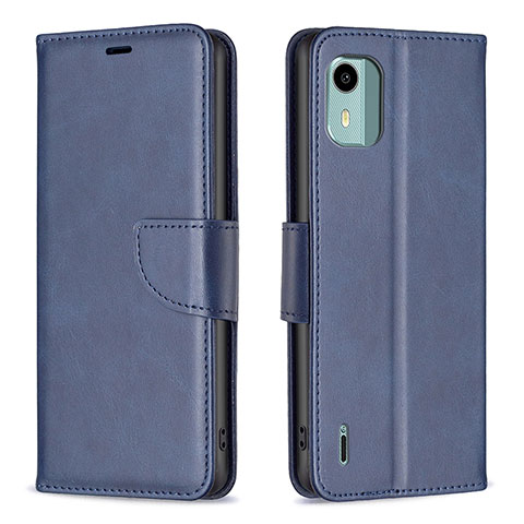 Coque Portefeuille Livre Cuir Etui Clapet B04F pour Nokia C12 Pro Bleu