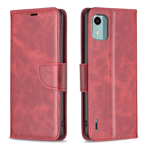 Coque Portefeuille Livre Cuir Etui Clapet B04F pour Nokia C12 Rouge