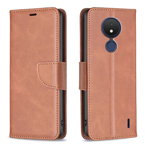 Coque Portefeuille Livre Cuir Etui Clapet B04F pour Nokia C21 Marron