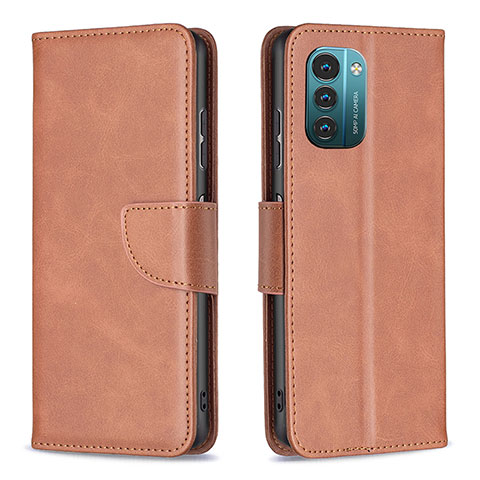 Coque Portefeuille Livre Cuir Etui Clapet B04F pour Nokia G11 Marron