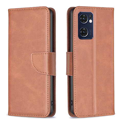 Coque Portefeuille Livre Cuir Etui Clapet B04F pour OnePlus Nord CE 2 5G Marron