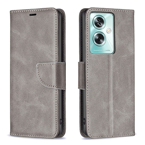 Coque Portefeuille Livre Cuir Etui Clapet B04F pour Oppo A2 5G Gris