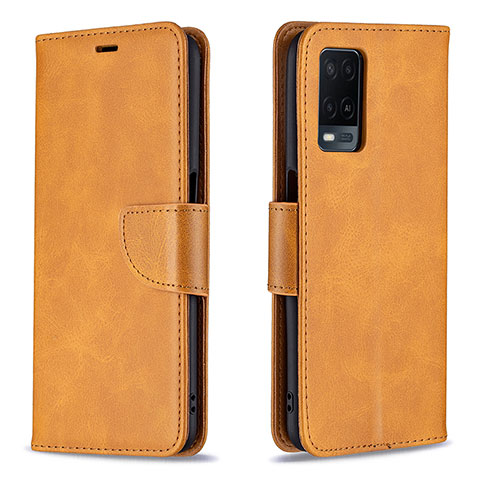 Coque Portefeuille Livre Cuir Etui Clapet B04F pour Oppo A54 4G Brun Clair