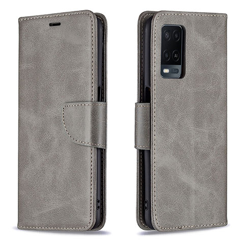 Coque Portefeuille Livre Cuir Etui Clapet B04F pour Oppo A54 4G Gris