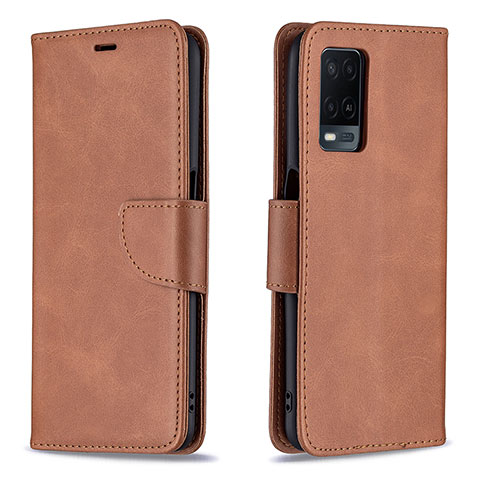 Coque Portefeuille Livre Cuir Etui Clapet B04F pour Oppo A54 4G Marron