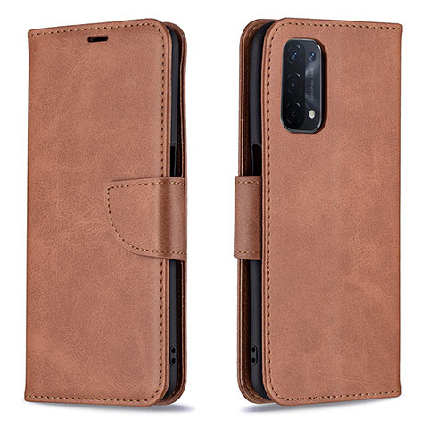 Coque Portefeuille Livre Cuir Etui Clapet B04F pour Oppo A54 5G Marron