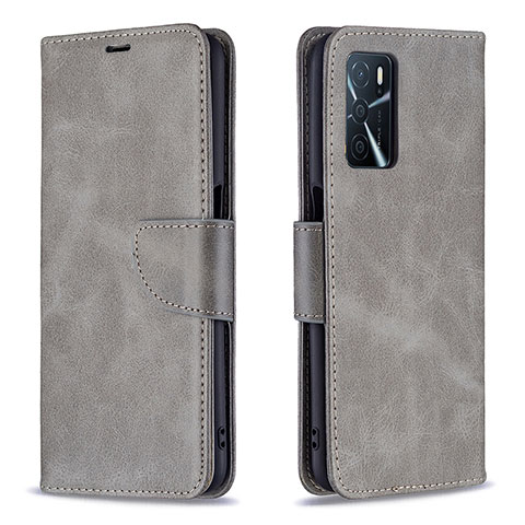 Coque Portefeuille Livre Cuir Etui Clapet B04F pour Oppo A54s Gris