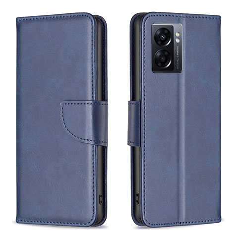 Coque Portefeuille Livre Cuir Etui Clapet B04F pour Oppo A56S 5G Bleu