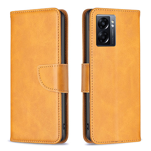 Coque Portefeuille Livre Cuir Etui Clapet B04F pour Oppo A57 5G Brun Clair