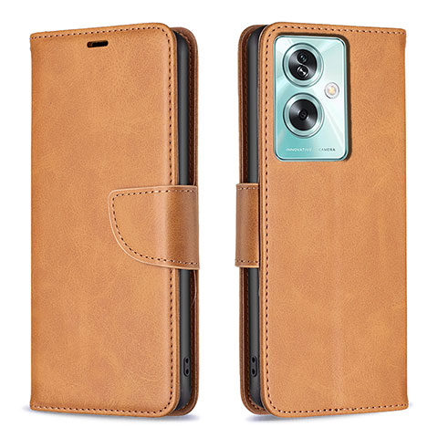 Coque Portefeuille Livre Cuir Etui Clapet B04F pour Oppo A79 5G Brun Clair